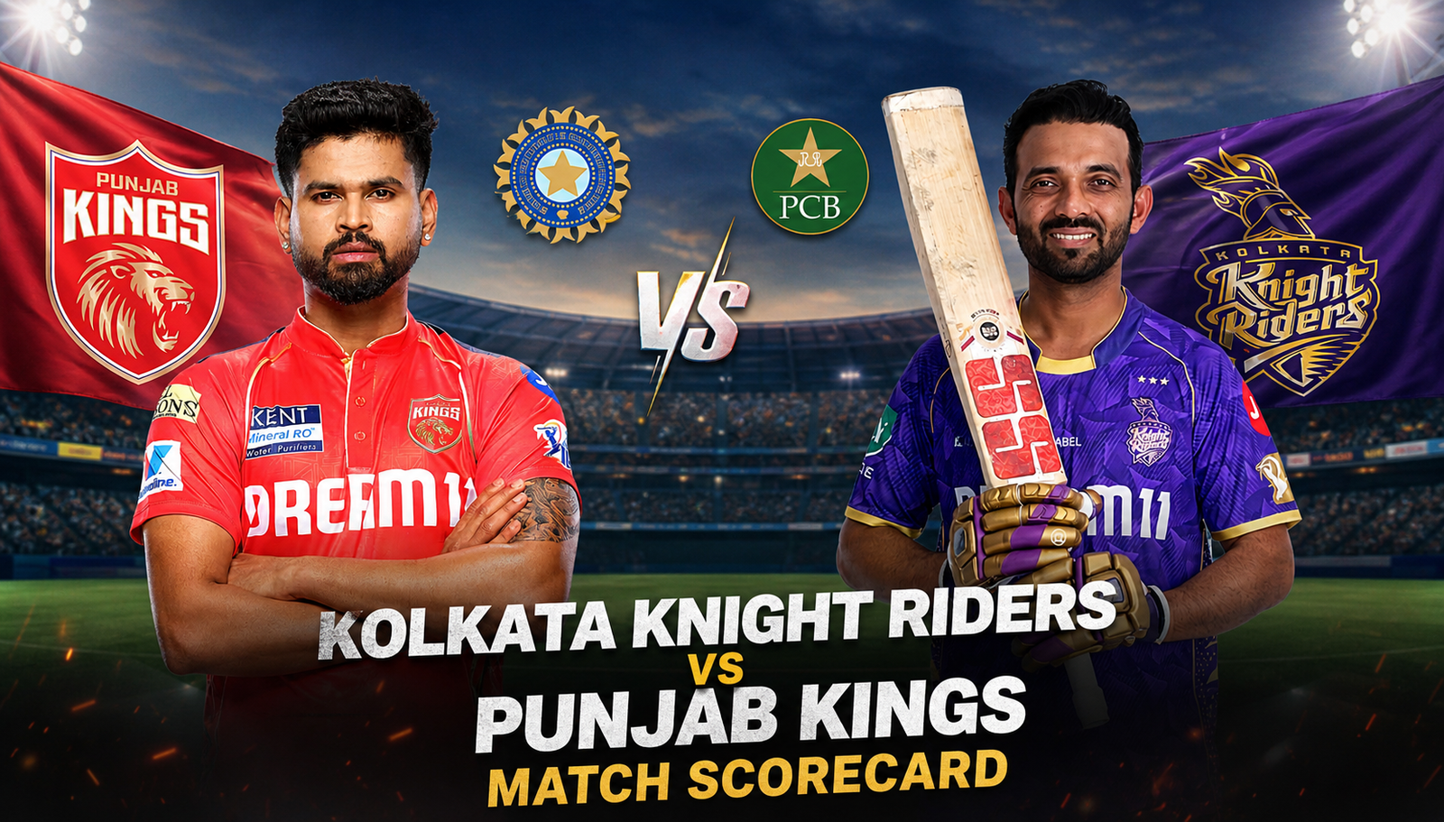 Kolkata Knight Riders Vs Punjab Kings Match Scorecard