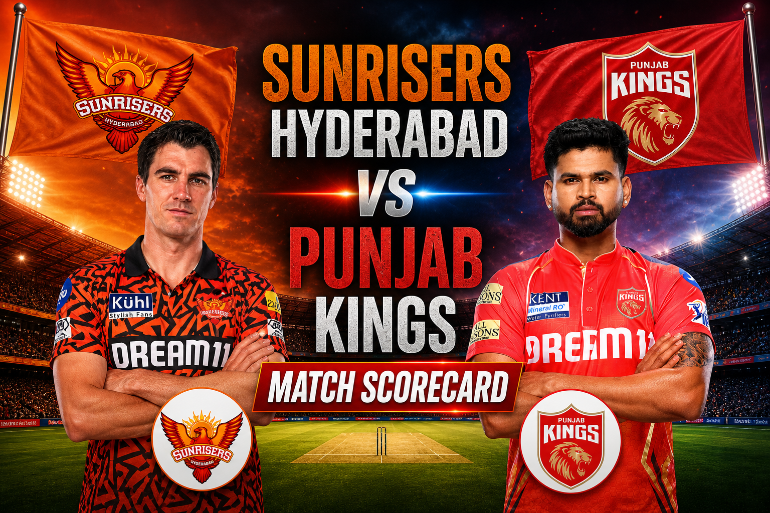 Sunrisers Hyderabad vs Punjab Kings Match Scorecard